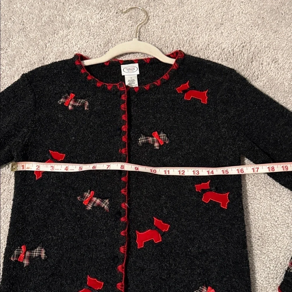 Talbots Kids Black Scottie Dog Button-Up Sweater – Size 10